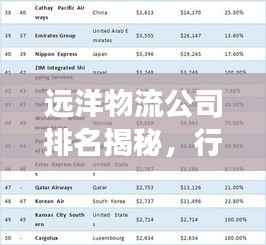 远洋物流公司排名揭秘,行业影响力榜单重磅出炉!