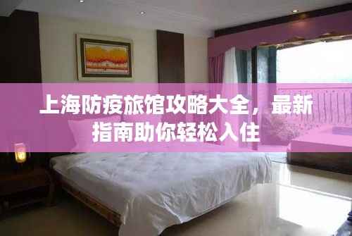 上海防疫旅馆攻略大全，最新指南助你轻松入住