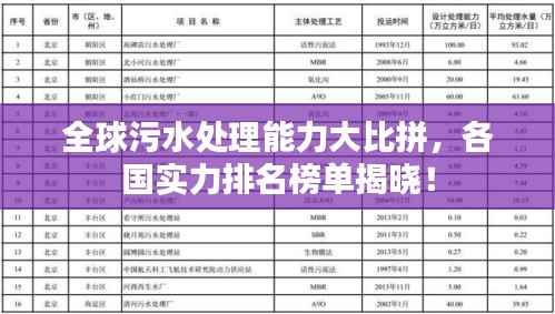 全球污水处理能力大比拼，各国实力排名榜单揭晓！